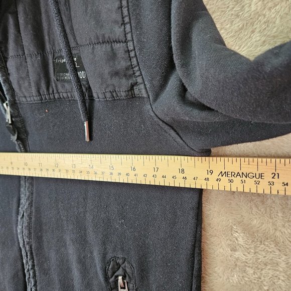 Triple Five Soul NYC 555 Full Zip Hoodie Pockets Men's Size S Long Sleeve Black - Picture 3 of 10